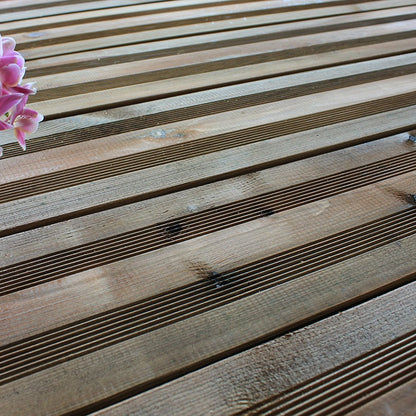 Lame Terrasse Pin Maritime 27x145x2400 mm Classe 4 Brun