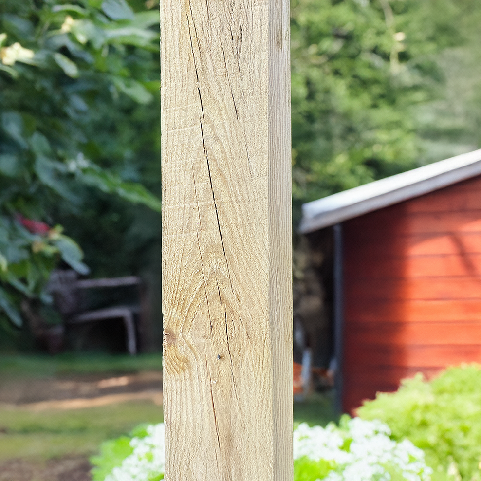 Poteau Pin Maritime 78x100x2400 mm Classe 4 Brun